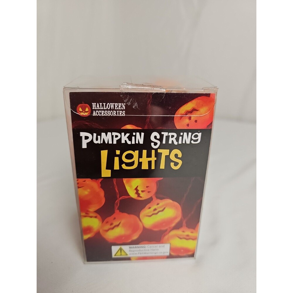 Halloween Pumpkin String Lights Jack-O'-Lantern Battery Operated Decor New